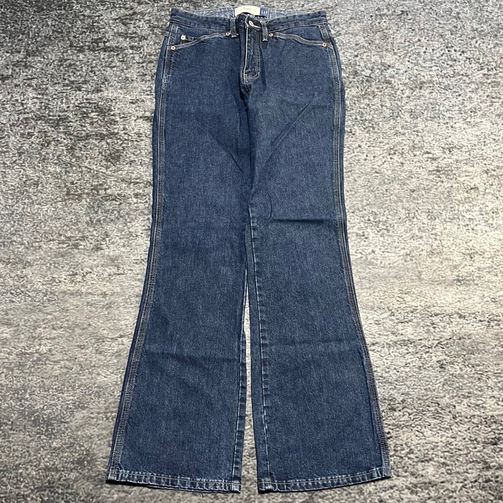 Gap Flare‎ Jeans Womens 8 (31x32) Blue Mid Rise Wide Leg Western Vintage Y2K